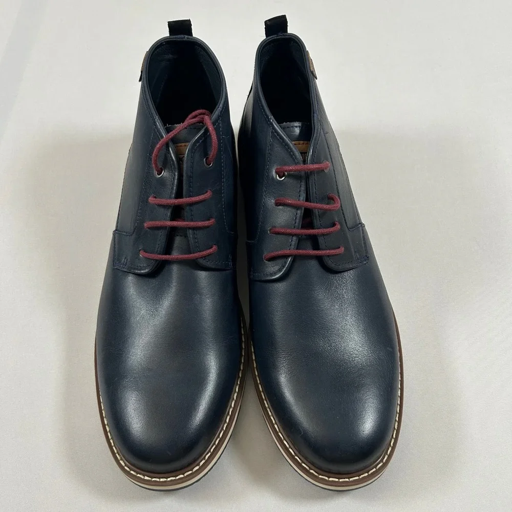 Pikolinos Chukka Boots Berna Mens 45 /11-11.5 Navy Blue Leather Lace Up M8J-8127